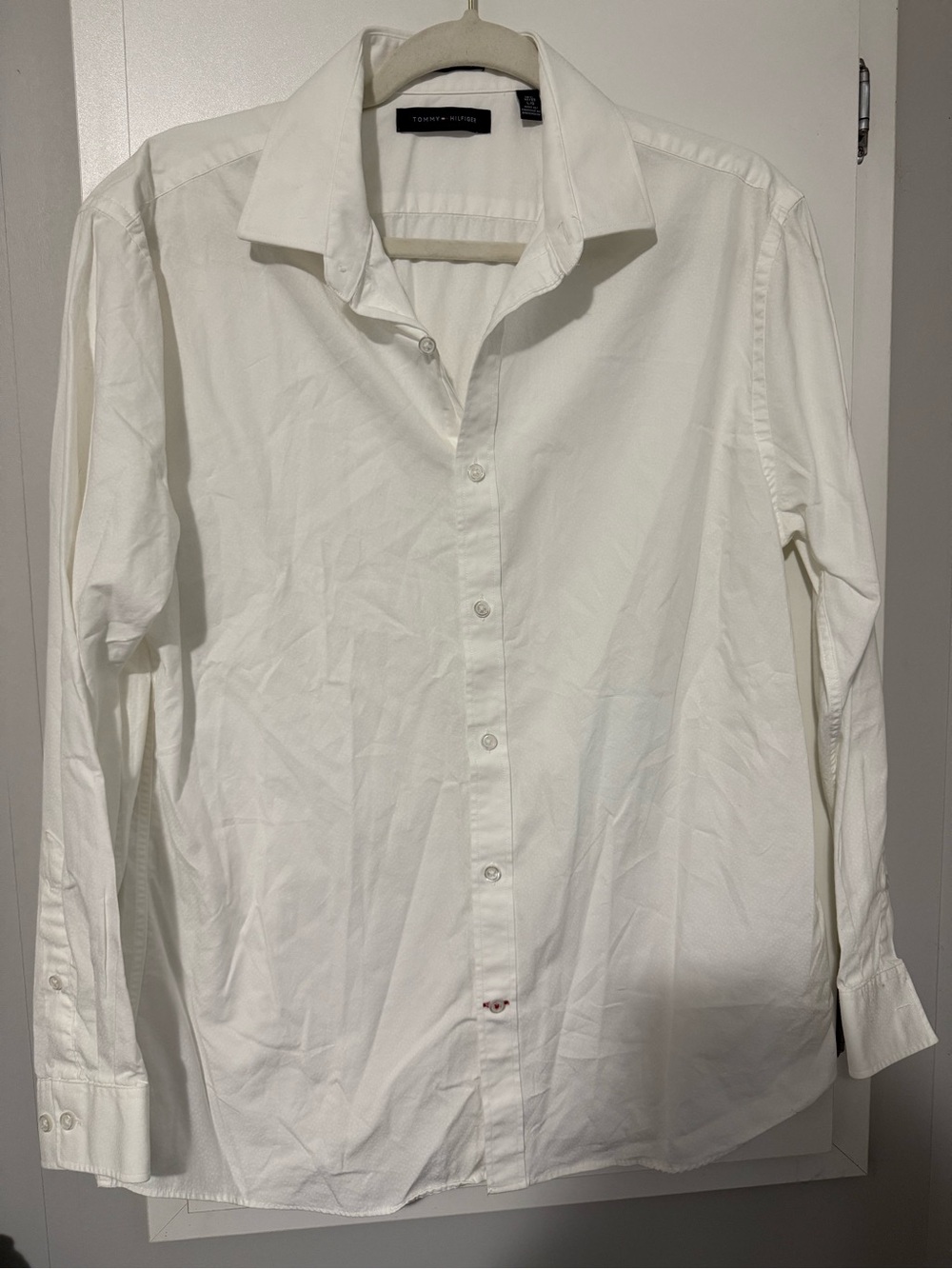 86. Tommy Hilfiger White Long-Sleeve Dress Shirt - Classic Spread Collar 16.5